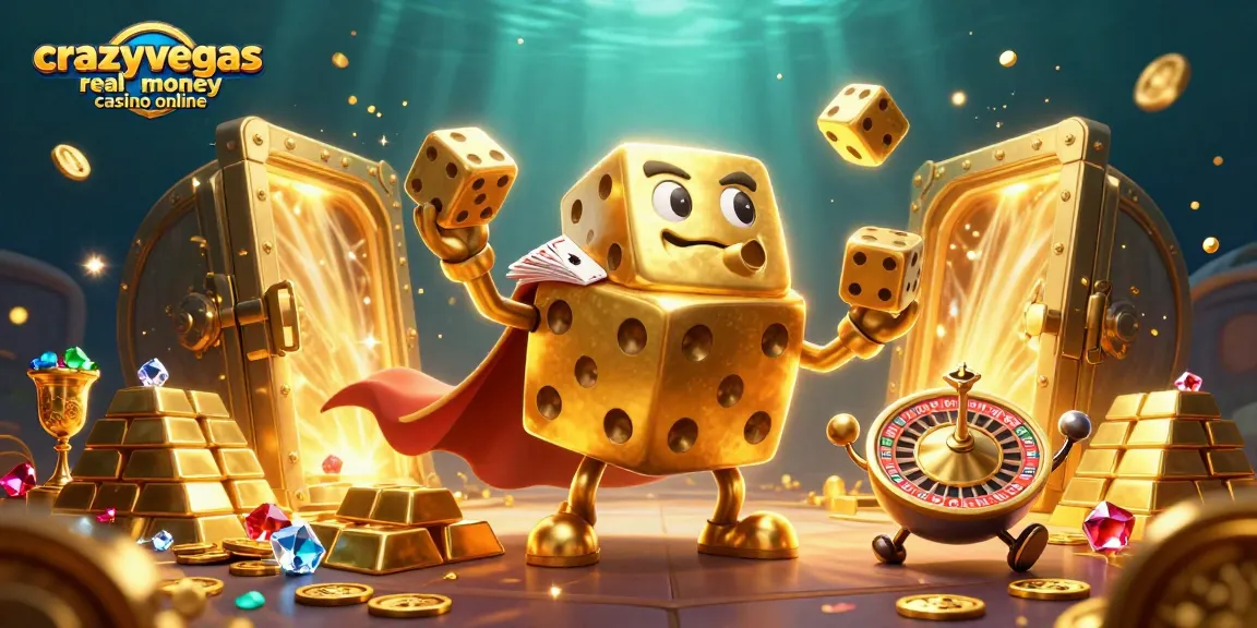Engage in thrilling gameplay at crazyvegas real money casino online with golden treasures and vibrant casino elements.